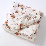 100% Cotton Muslin Baby Floral Pattern Thick Quilt Multi-color image 2