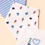 3-pack Baby Triangle Saliva Toalha Allover Print Snap Button Bibs ajustável de algodão para o bebê menino  image 3