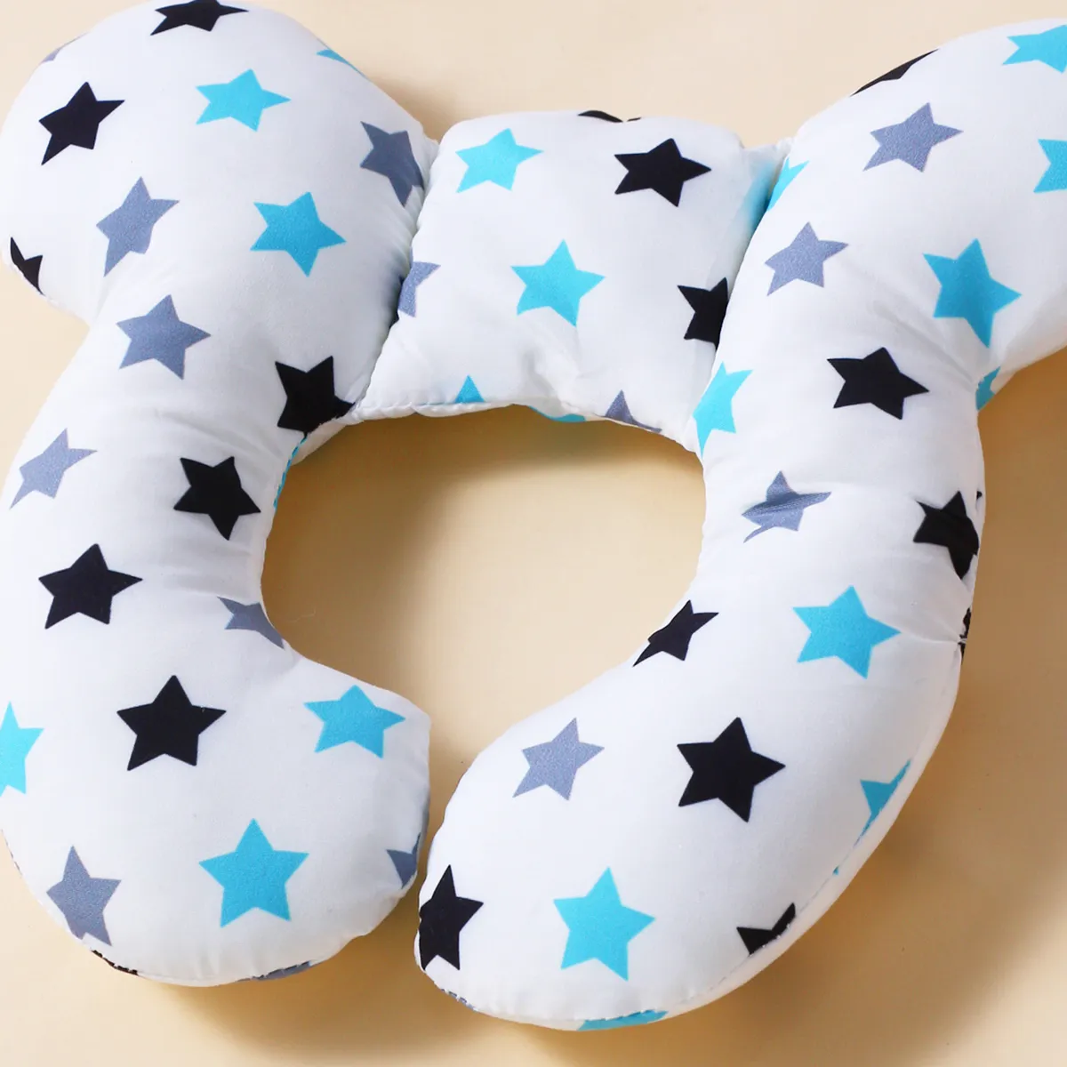 Baby Allover Star Print Bear Shape Pillow for Infants  image 2