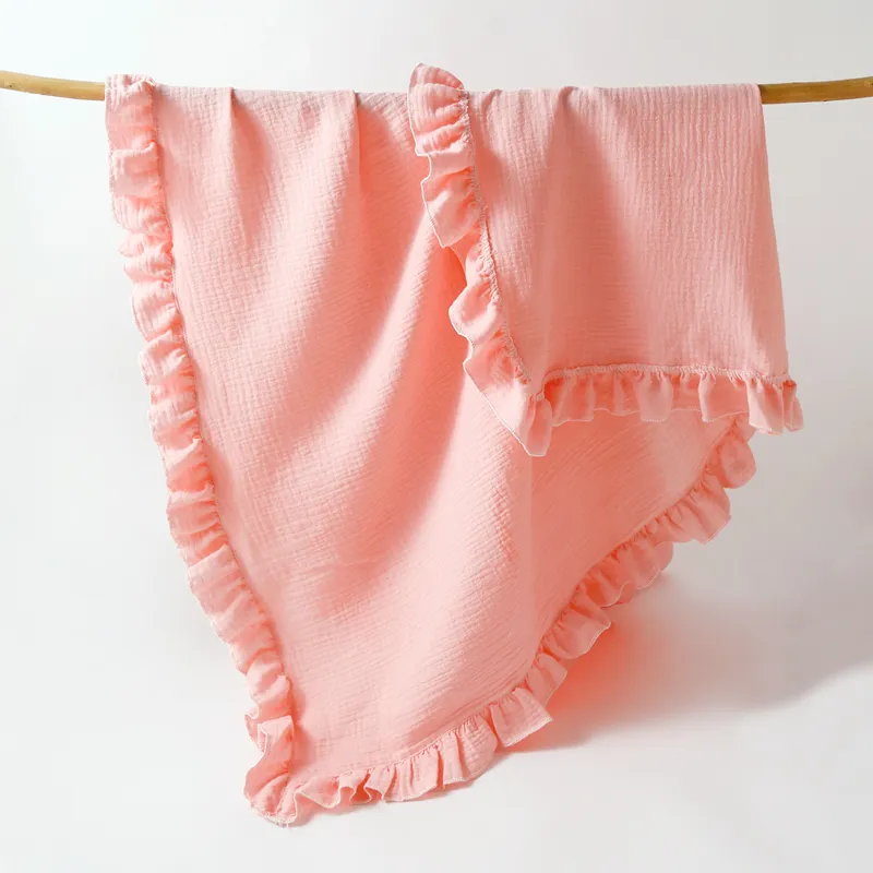 100% Cotton Baby Ruffle Quilt Throw Wearable Blankets  big image 1