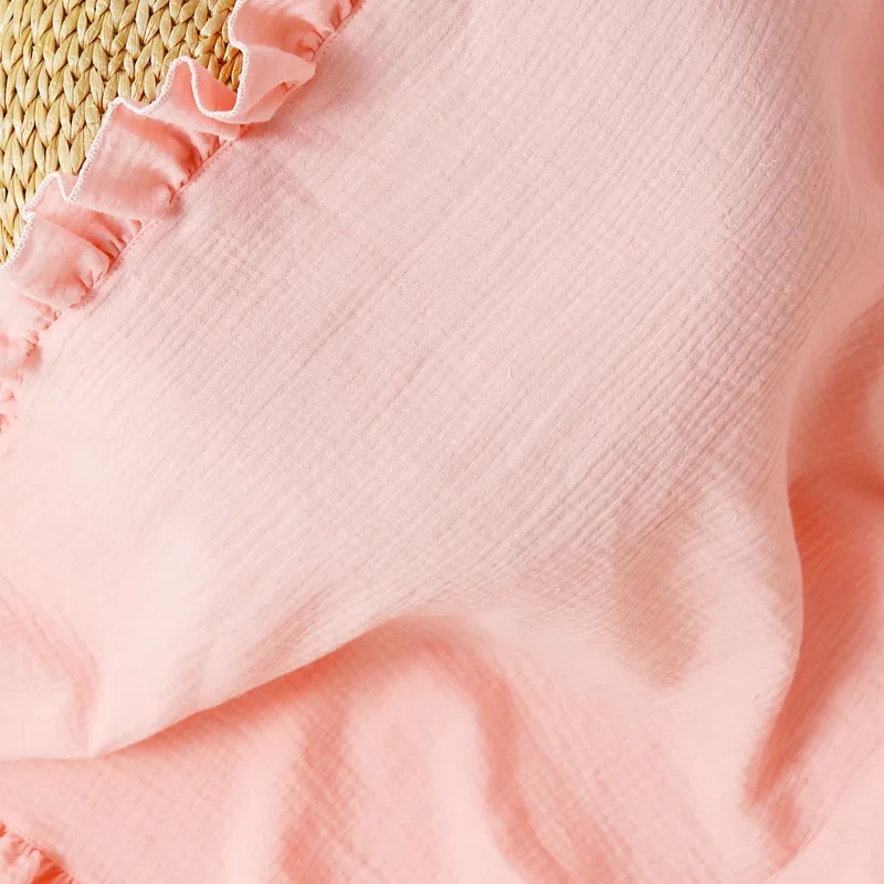 100% Cotton Baby Ruffle Quilt Throw Wearable Blankets  image 4