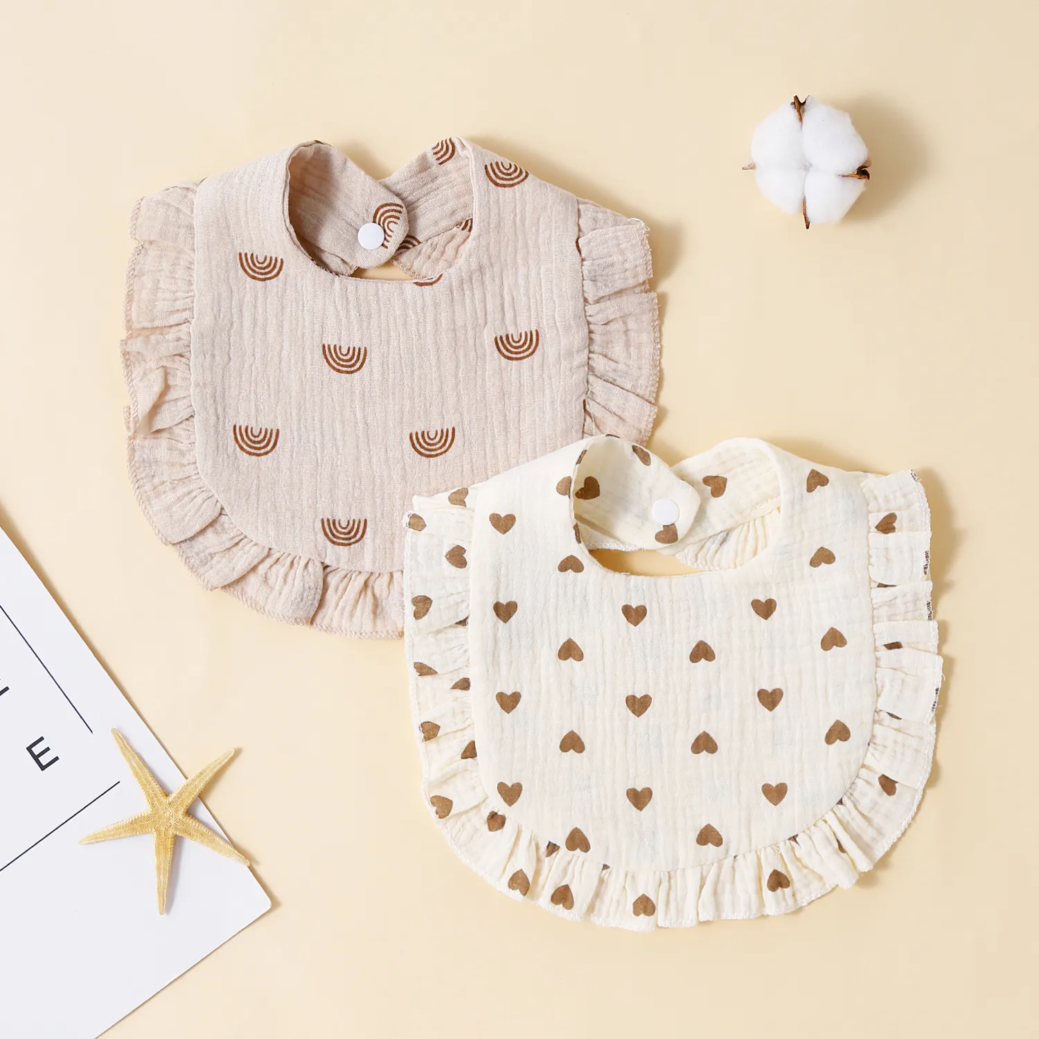 2-pack Baby 100% Cotton Allover Print Bib
  image 1