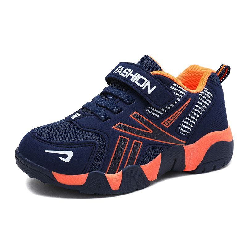 Toddler / Kid Navy Velcro Closure Mesh Panel Breathable Sports Shoes