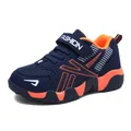 Toddler / Kid Navy Velcro Closure Mesh Panel Breathable Sports Shoes  image 1