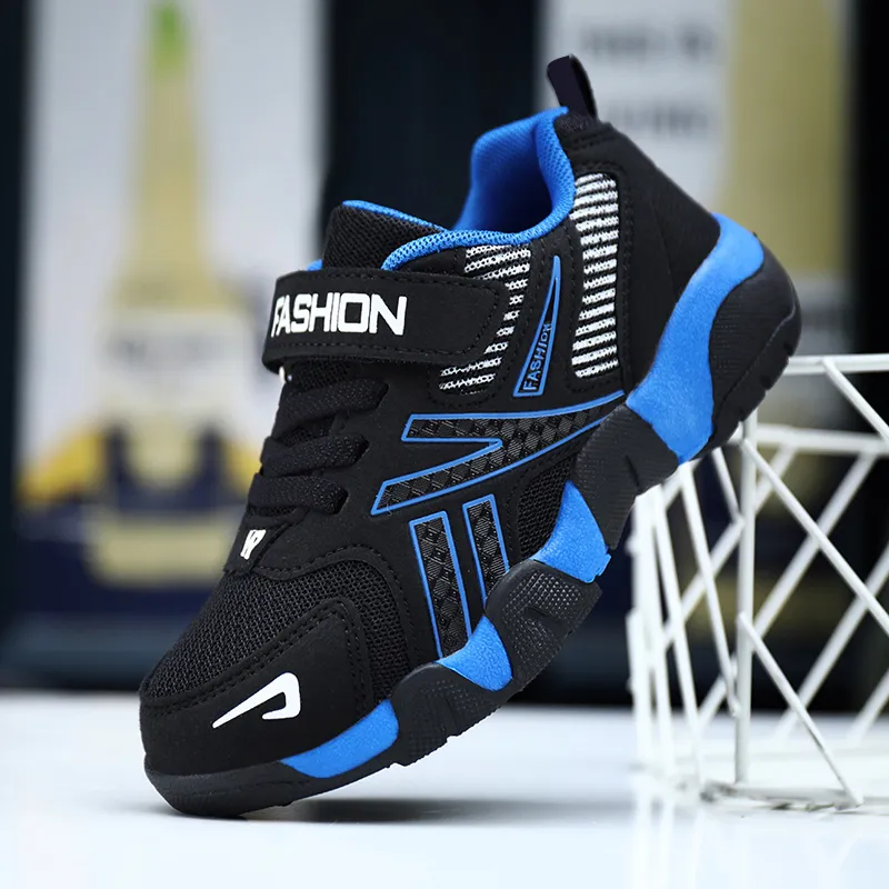 Toddler / Kid Navy Velcro Closure Mesh Panel Breathable Sports Shoes  image 2