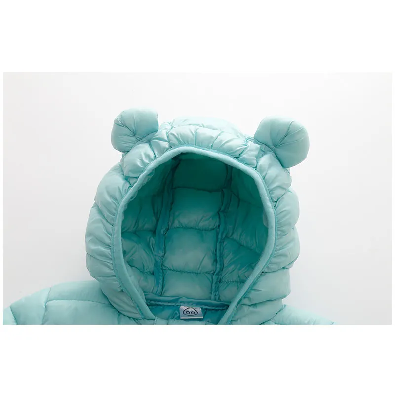 abrigo con capucha sólido con estampado de orejas en 3d con estilo para bebés / niños pequeños Turquesa big image 1