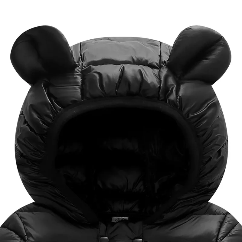 Bebé Unisex Con capucha Básico Manga larga Chaqueta / abrigo Negro big image 1