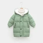 Toddler/Kid Boy/Girl Hooded Button Design Cotton-Padded Coat Green