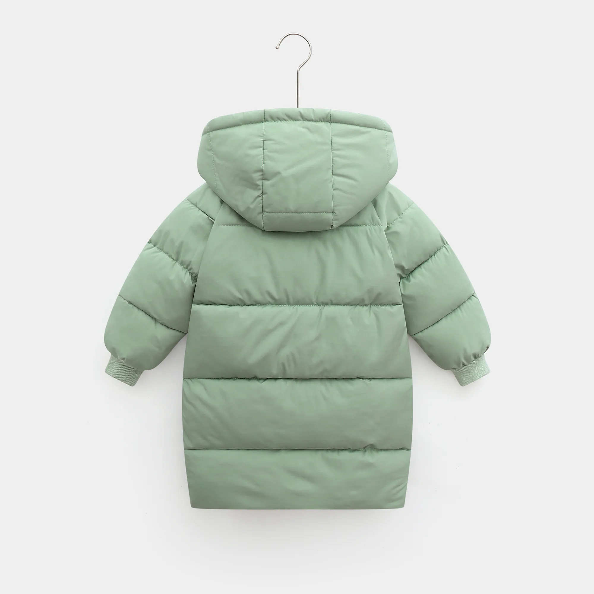 Toddler/Kid Boy/Girl Hooded Button Design Cotton-Padded Coat Green image 2