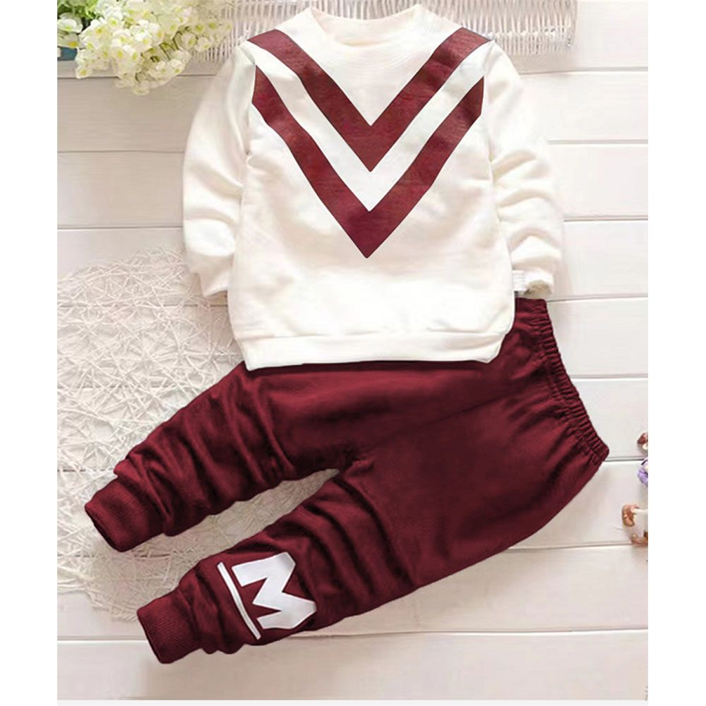 

2-piece Toddler Boy Striped Pullover Sweatshirt and Letter Print Pants Set