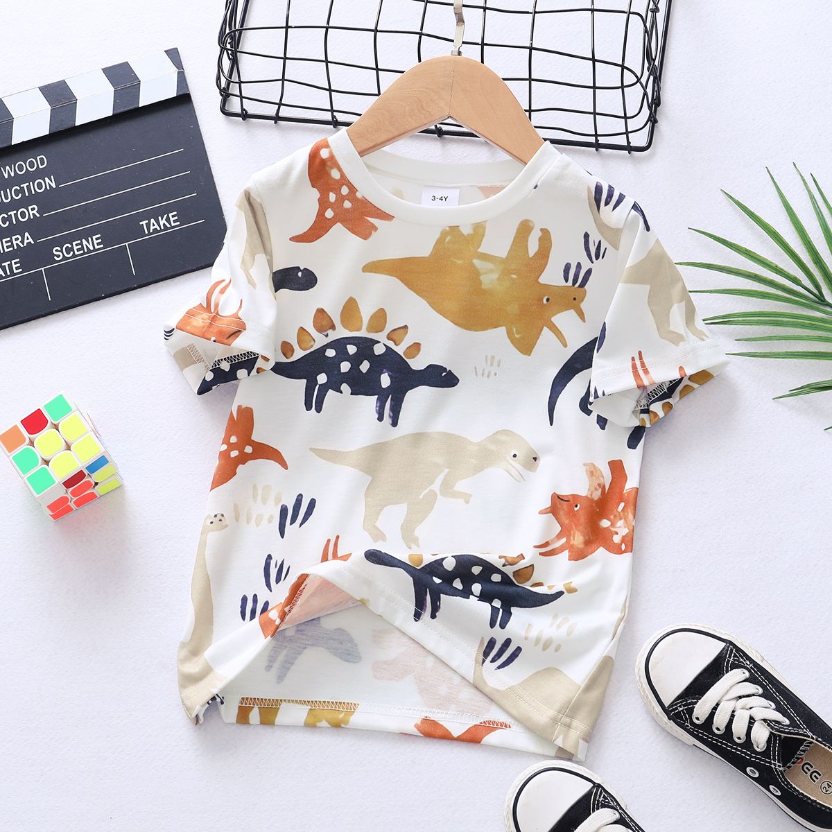 

Toddler Boy Animal Dinosaur Print Short-sleeve Tee