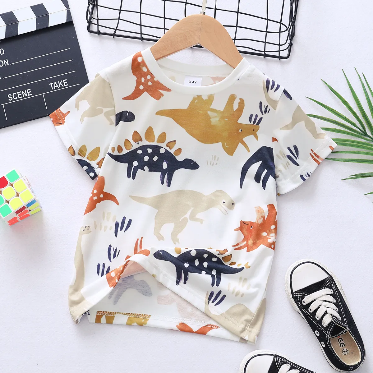 Toddler Boy Animal Dinosaur Print Short-sleeve Tee  image 6