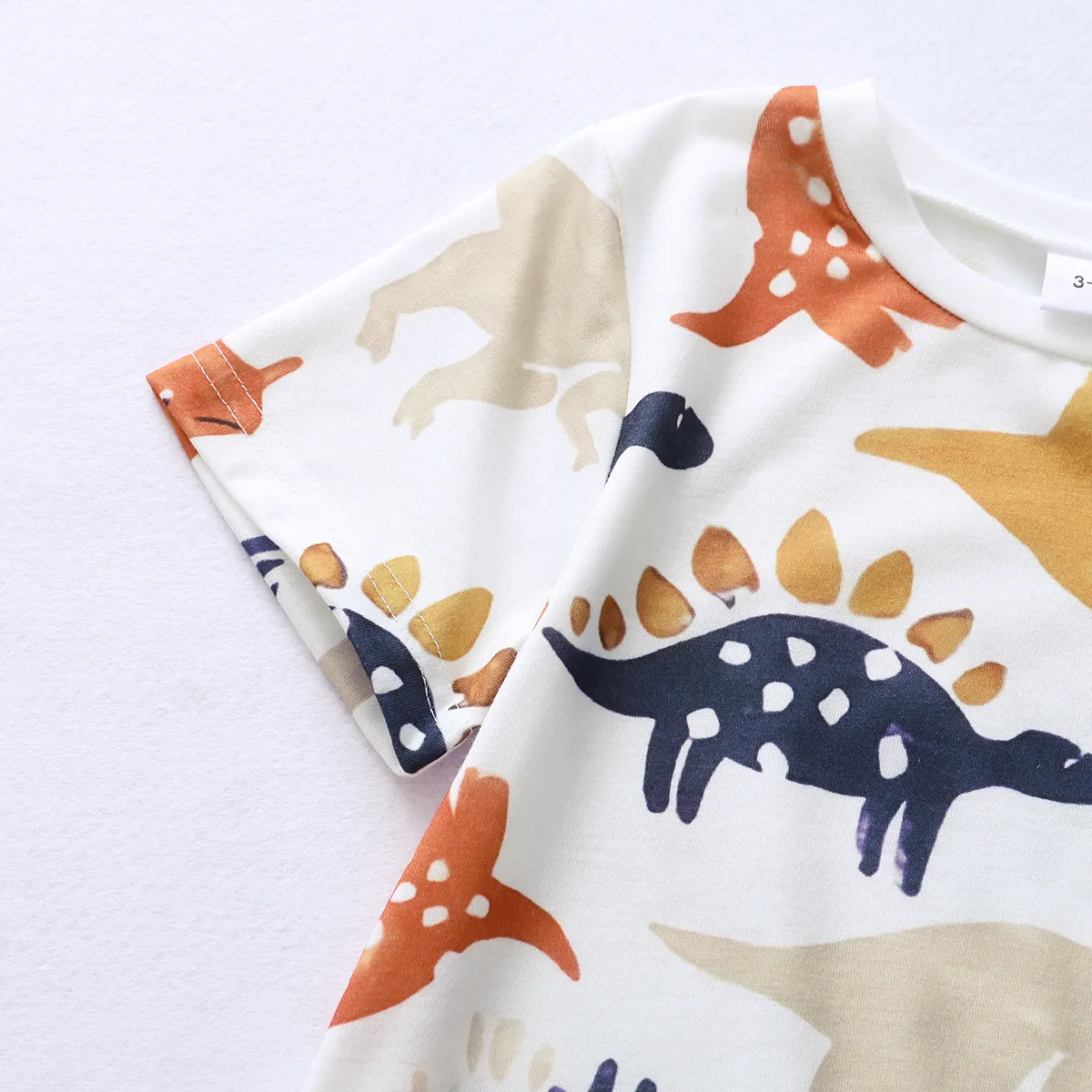 Kleinkinder Jungen Kindlich Dinosaurier Kurzärmelig T-Shirts weiß big image 1