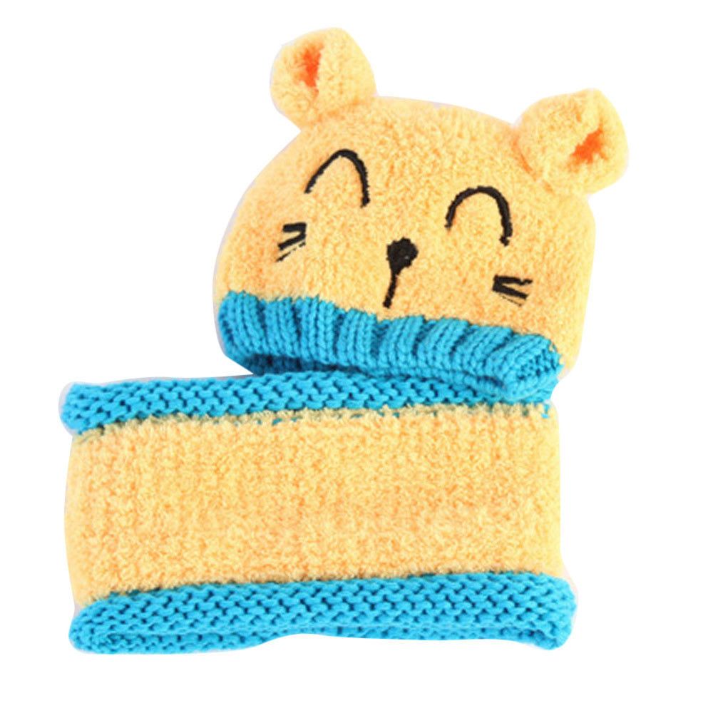 2-piece Baby / Toddler Knitted Animal Design Beanie Hat And Scarf Set