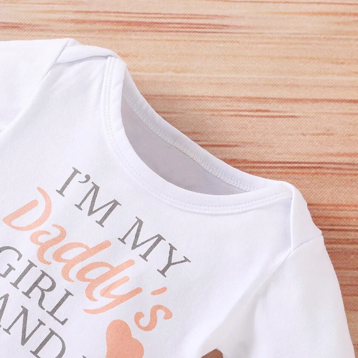 3pcs Baby Girl 95% Cotton Long-sleeve Letter and Floral Print Set White image 4