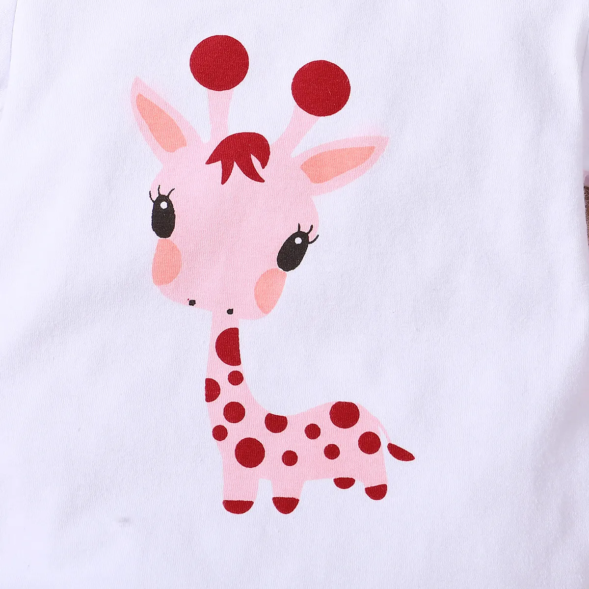 

3pcs Giraffe and Polka Dots Print Long-sleeve Baby Set
