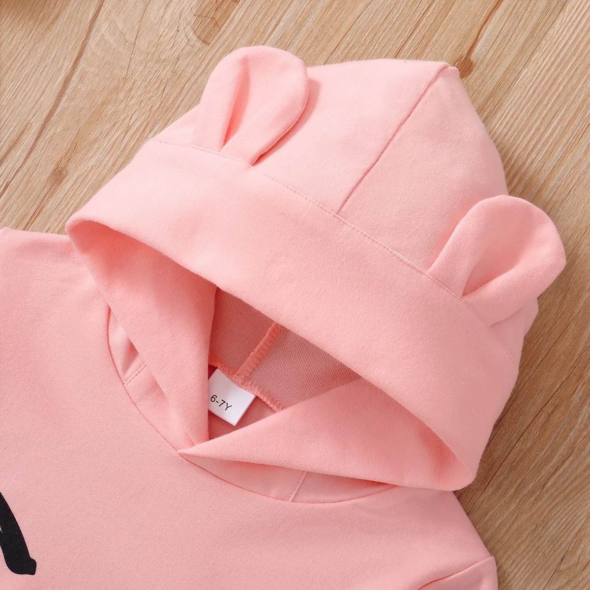 Kinder Mädchen Hypertaktil Tierbild Mit Kapuze Sweatshirts rosa big image 1