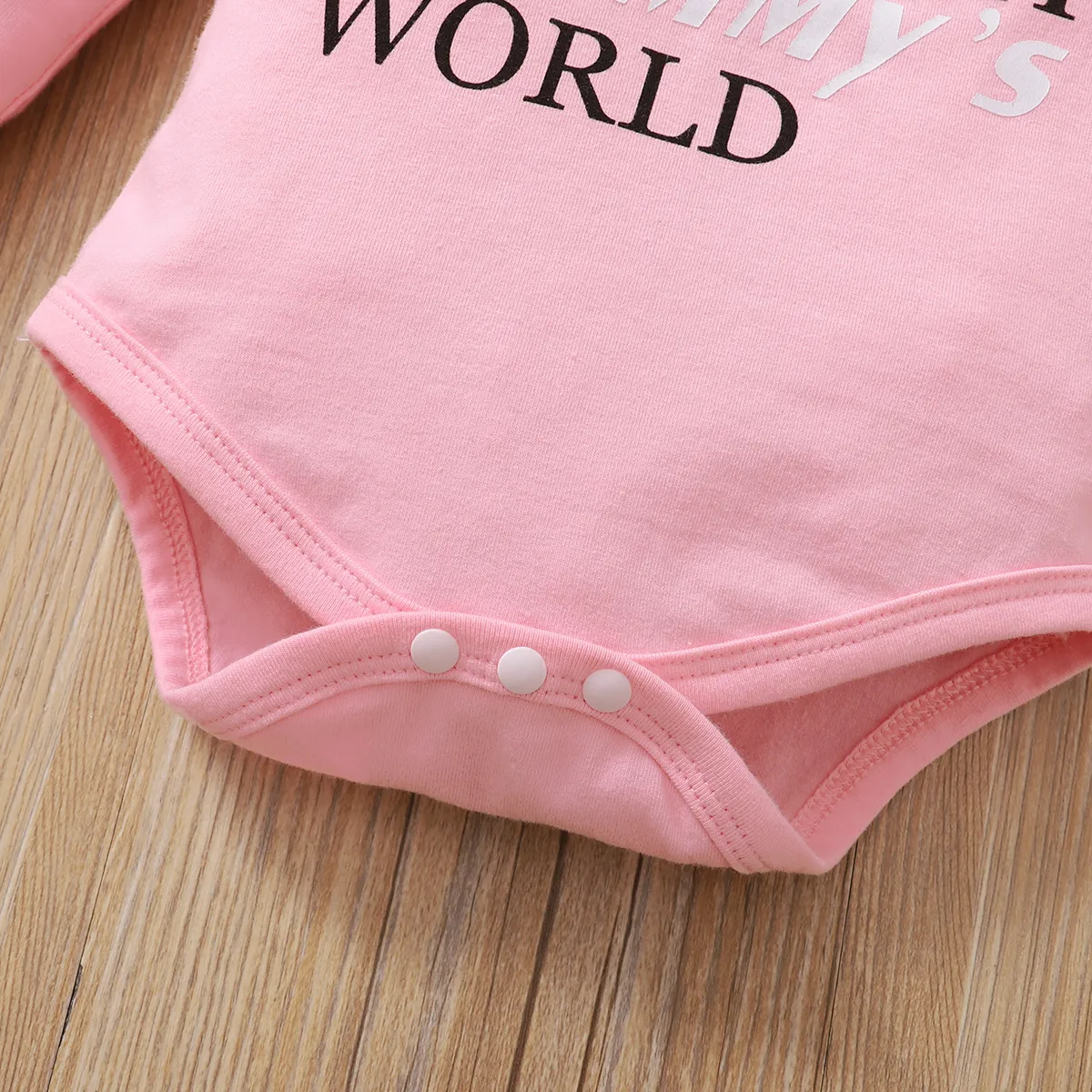 3 pièces Bébé Fille Couture de tissus Doux Manches longues ensemble pour bébé Rose big image 1