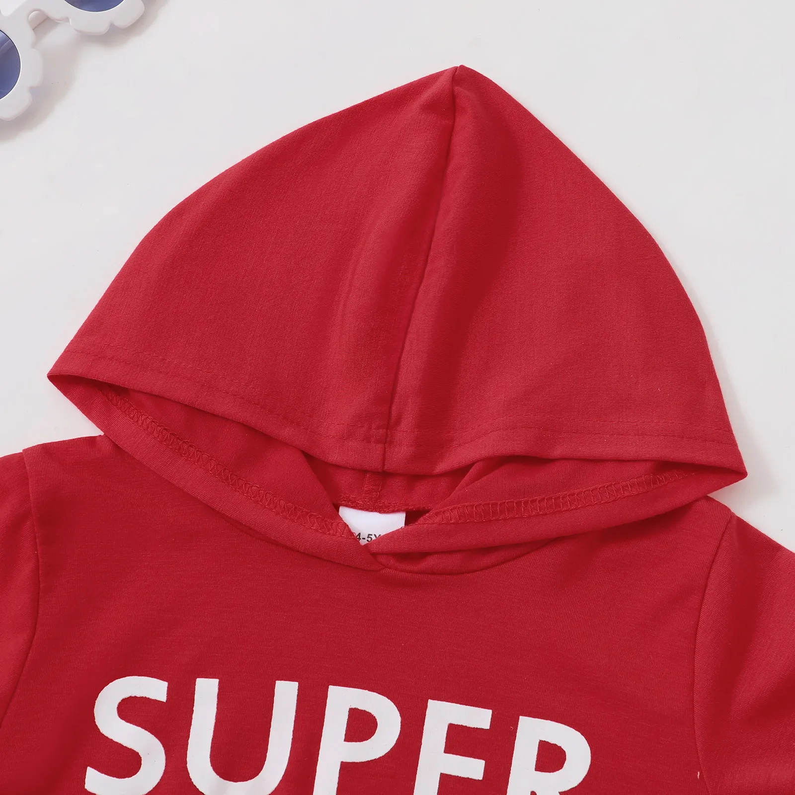Kid Boy Letter Print Casual Hoodie Sweatshirt Red image 3