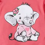 3pcs Baby Girl 95% Cotton Long-sleeve Cartoon Elephant Print T-shirt and Allover Print Pants with Headband Set  image 6