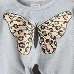 2pcs Baby Girl 95% Cotton Long-sleeve Butterfly Print Knot Front Top and Ripped Pants Set  image 5