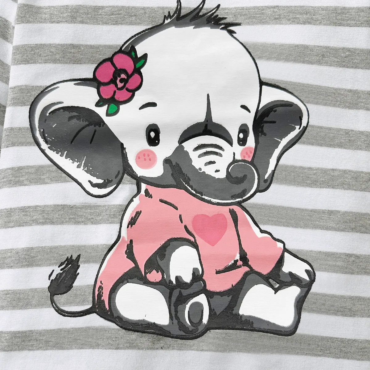 2 unidades Bebé Unissexo Elefante Infantil Manga comprida Conjunto para bebé  image 3