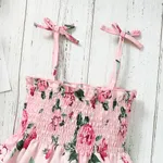 2pcs Baby Girl Allover Floral Print Shirred Cami Top and Bow Front Shorts Set  image 4