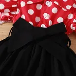 Baby Girl Polka Dots Front Buttons Lapel Collar Ruffle Sleeve Dress   image 3