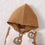 Baby Boy Front Buttons Allover Lions Print Sleeveless Hooded Romper   image 2