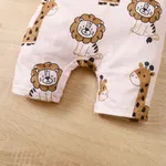 Baby Boy Front Buttons Allover Lions Print Sleeveless Hooded Romper   image 3