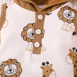 Baby Boy Front Buttons Allover Lions Print Sleeveless Hooded Romper   image 4