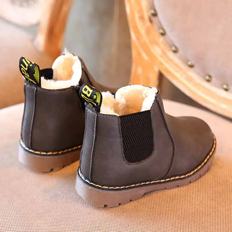 Toddler Girl Stylish Zipper and Mesh Design Solid Fleece-lining Boots  big image 3