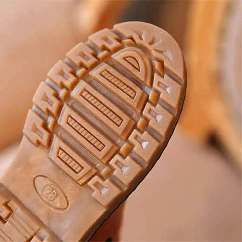 Toddler Girl Stylish Zipper and Mesh Design Solid Fleece-lining Boots Khaki image 2