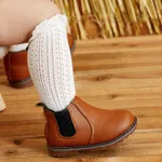 Toddler Girl Stylish Zipper and Mesh Design Solid Fleece-lining Boots  image 4
