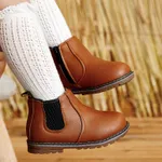 Toddler Girl Stylish Zipper and Mesh Design Solid Fleece-lining Boots  image 3