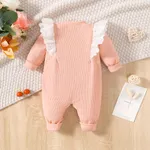 95%Cotton Baby Girl Casual Flutter Long Sleeve Jumpsuit   image 2
