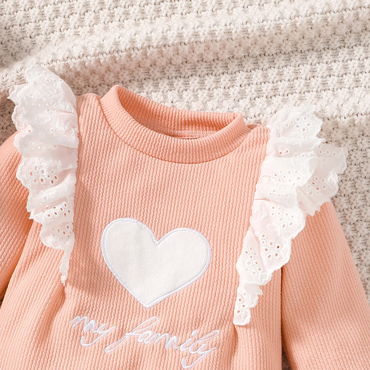 95%Cotton Baby Girl Casual Flutter Long Sleeve Jumpsuit   image 3