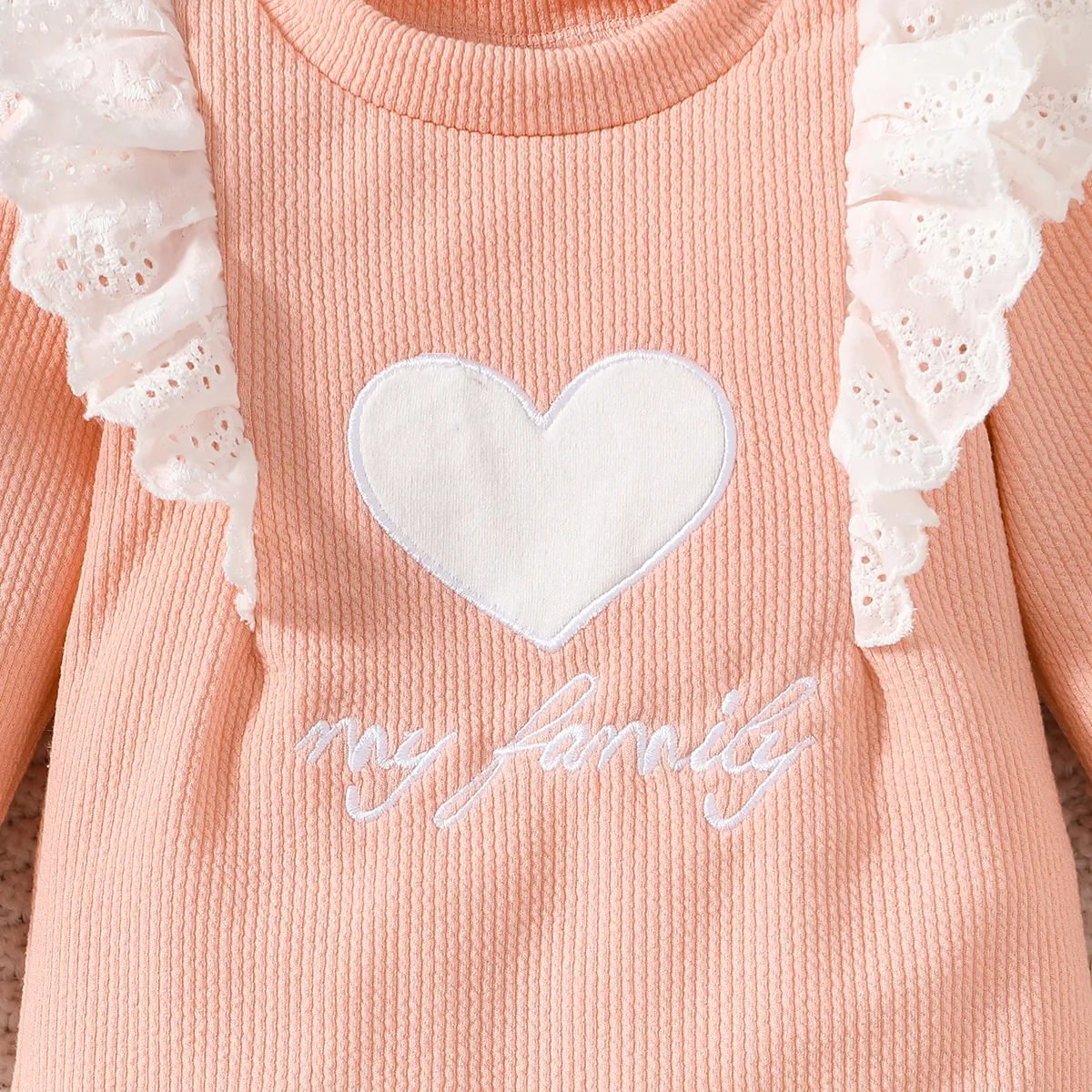 95%Cotton Baby Girl Casual Flutter Long Sleeve Jumpsuit   image 4