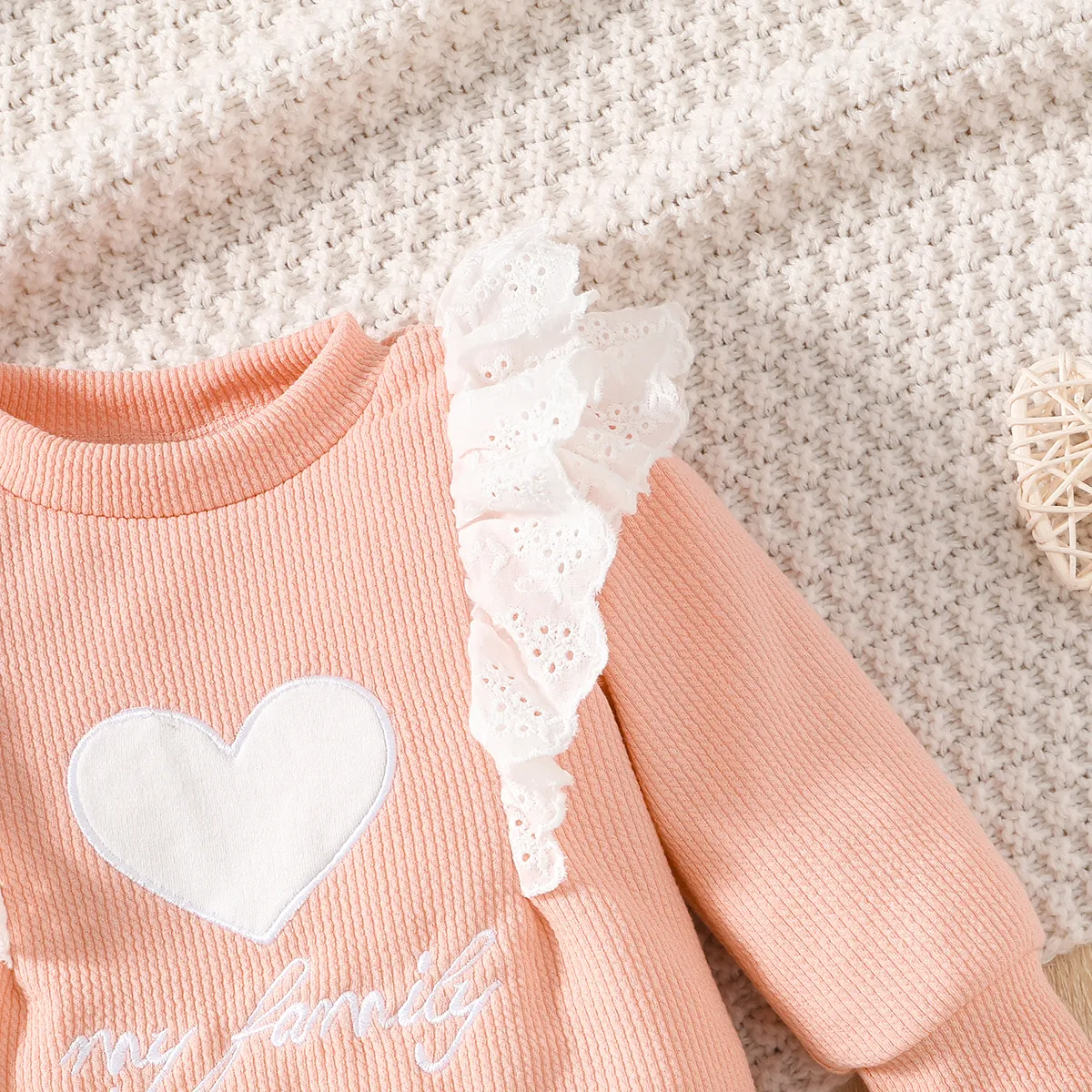 95%Cotton Baby Girl Casual Flutter Long Sleeve Jumpsuit   image 5