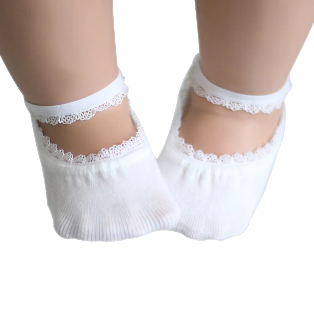 嬰兒/幼兒時尚實心蕾絲裝飾襪子  big image 3