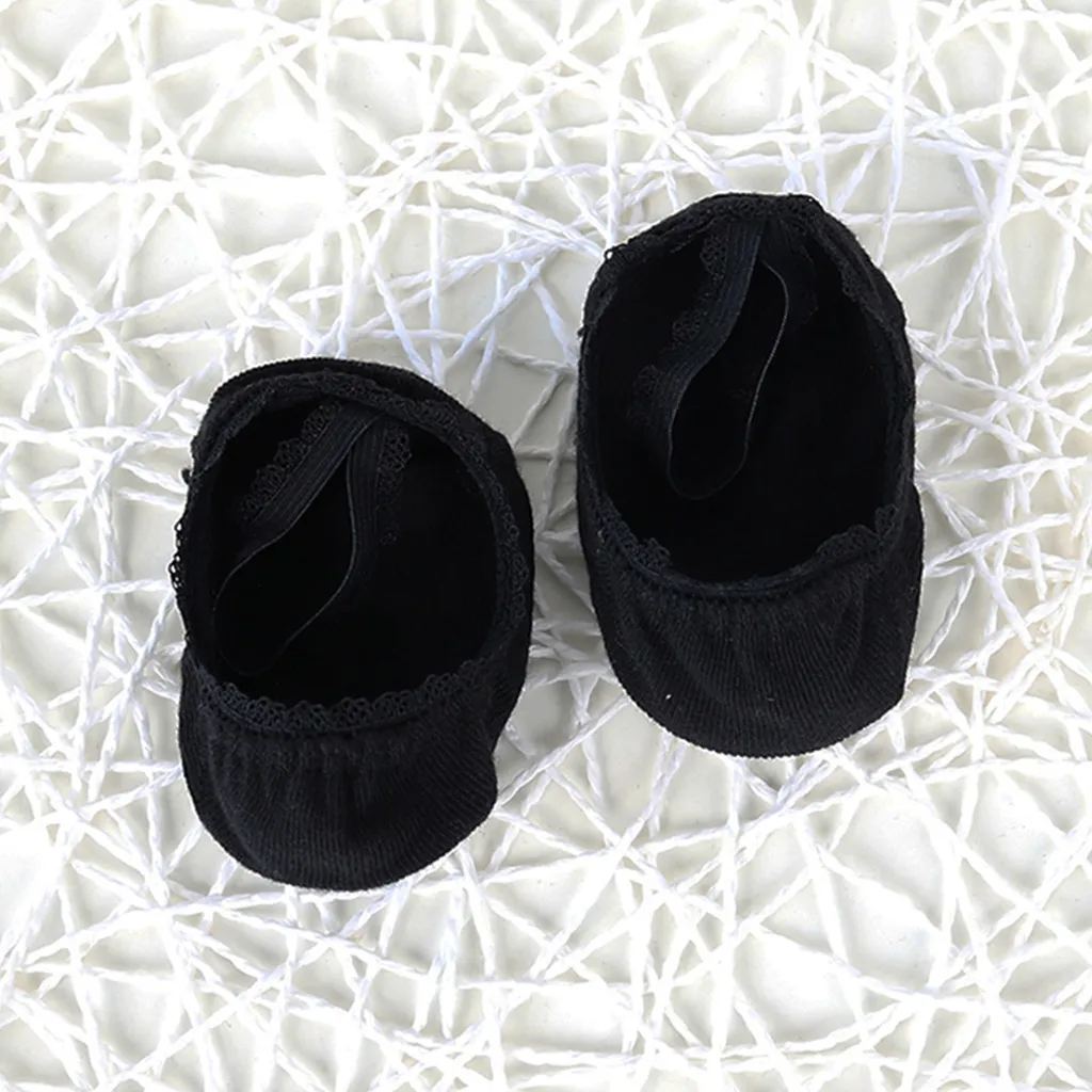 Bebé / niño pequeño con estilo Encaje sólido Trim Calcetines Negro big image 1