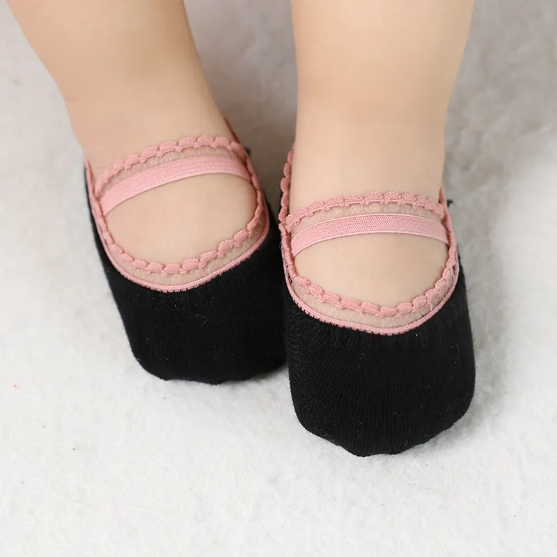 Baby / Toddler Stylish Solid Lace Trim Socks Black/White/Red