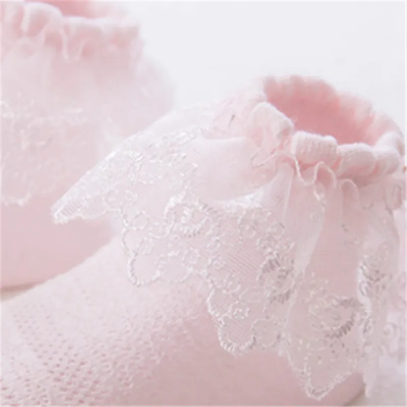 Calcetines del bebé de la colmena del cordón de la muchacha Rosado big image 1