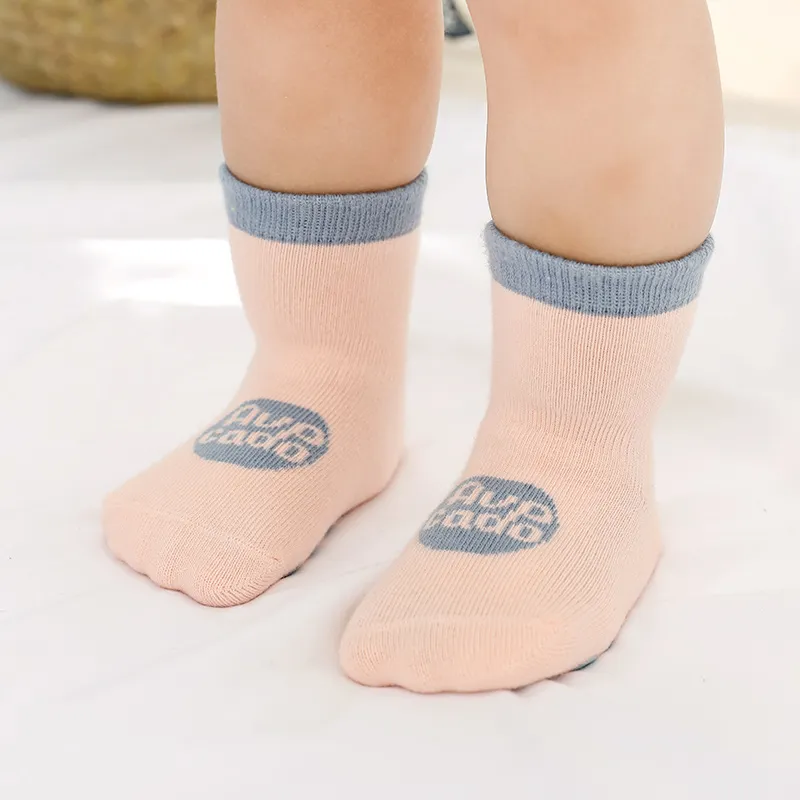 Baby Colorblock Fruit Antiskid Socks Pink big image 1