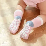 bebê / criança de piso antiderrapante meias média Rosa