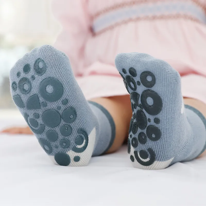 bébé / enfant en bas âge plancher chaussettes antidérapage moyen Bleu Clair big image 1