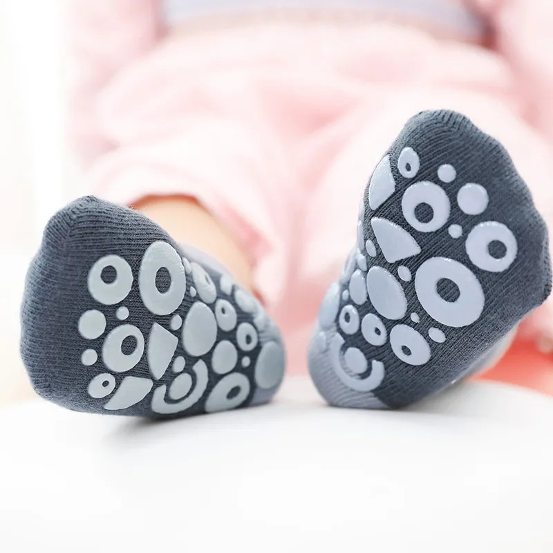 bebê / criança de piso antiderrapante meias média Cinza Azulado big image 1