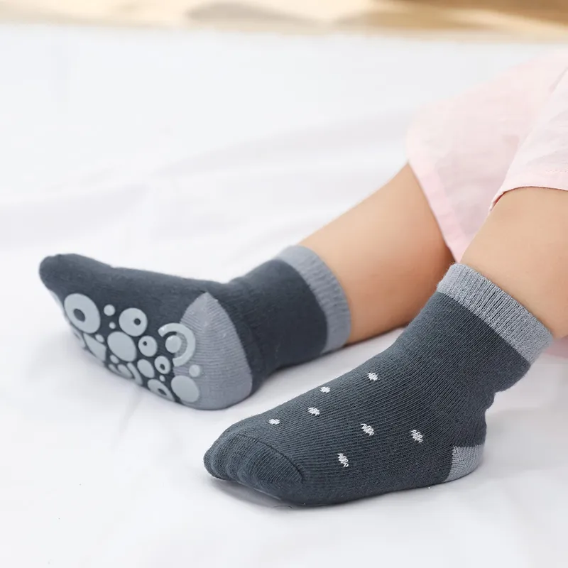 bébé / enfant en bas âge plancher chaussettes antidérapage moyen Gris Bleuté big image 1