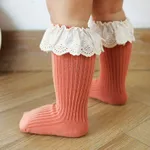 Baby / Toddler Lace Ruffled Antiskid Middle Socks Orange