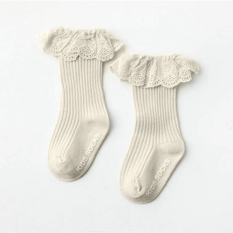 Baby / Toddler Lace Ruffled Antiskid Middle Socks big image 4